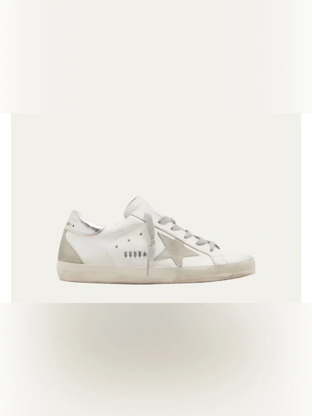 Golden Goose White Leather Silver Star Sneakers Size 9.5